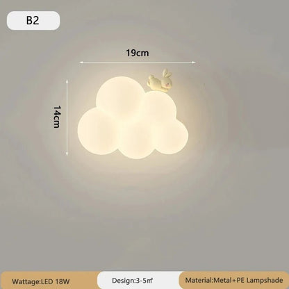 Lampe Enfant Nuage Crème Style Cartoon Applique Murale LED à Lumière Chaude - Luminous Place