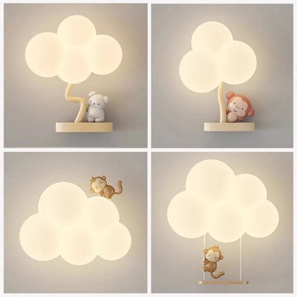 Lampe Enfant Nuage Crème Style Cartoon Applique Murale LED à Lumière Chaude - Luminous Place