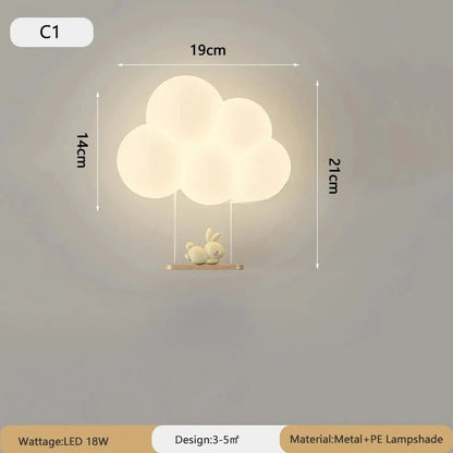 Lampe Enfant Nuage Crème Style Cartoon Applique Murale LED à Lumière Chaude - Luminous Place