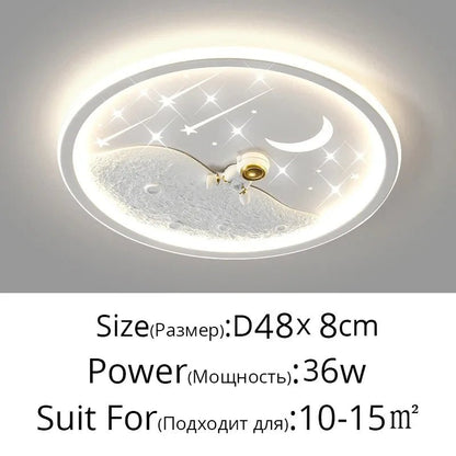 Lampe Enfant Plafonnier Astronaute LED Ciel Étoilé Météore, Lumière Chaleureuse - Luminous Place