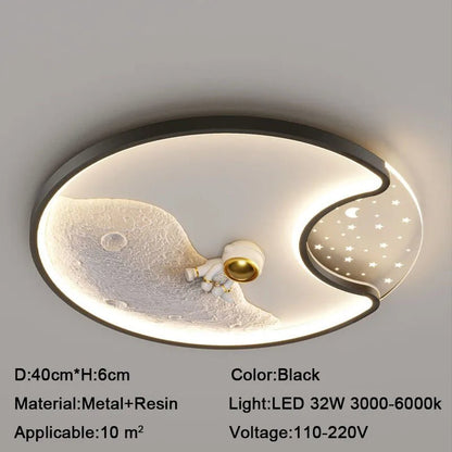 Lampe Enfant Plafonnier Astronaute LED Ciel Étoilé Météore, Lumière Chaleureuse - Luminous Place