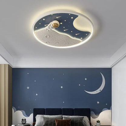 Lampe Enfant Plafonnier Astronaute LED Ciel Étoilé Météore, Lumière Chaleureuse - Luminous Place