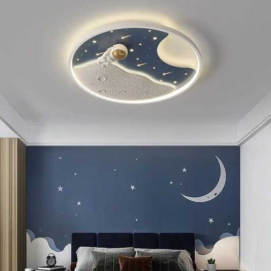 Lampe Enfant Plafonnier Astronaute LED Ciel Étoilé Météore, Lumière Chaleureuse - Luminous Place