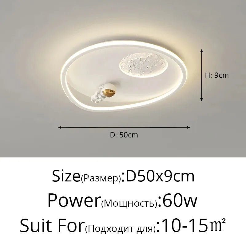 Lampe Enfant Plafonnier Astronaute LED Ciel Étoilé Météore, Lumière Chaleureuse - Luminous Place