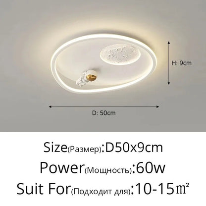 Lampe Enfant Plafonnier Astronaute LED Ciel Étoilé Météore, Lumière Chaleureuse - Luminous Place