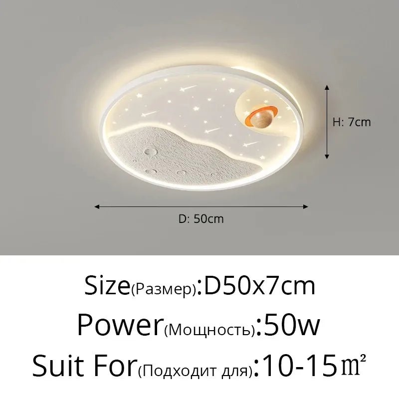 Lampe Enfant Plafonnier Astronaute LED Ciel Étoilé Météore, Lumière Chaleureuse - Luminous Place