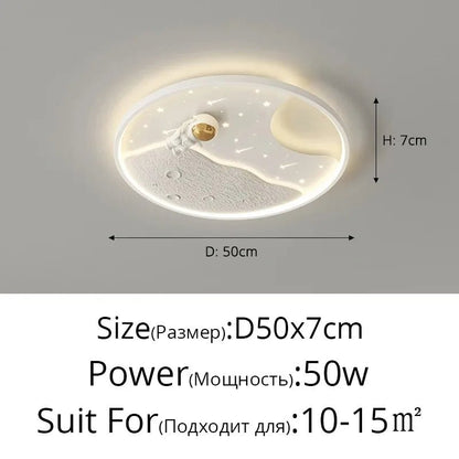 Lampe Enfant Plafonnier Astronaute LED Ciel Étoilé Météore, Lumière Chaleureuse - Luminous Place