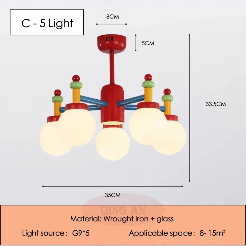 Lampe Enfant Plafonnier Coloré Rétro Memphis, Lumière Chaude et Romantique - Luminous Place