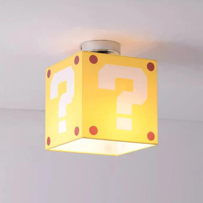 Lampe Enfant Plafonnier Jaune Créatif en Tissu Lin, Lumière Chaude - Luminous Place