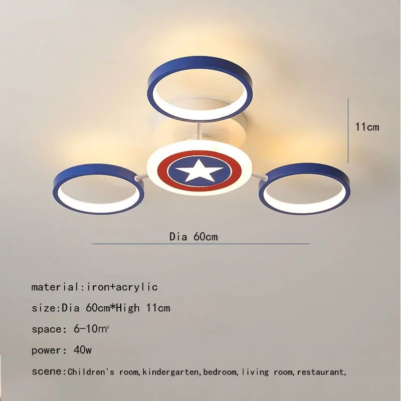 Lampe Enfant Plafonnier LED à lumière chaude pour chambre d'enfant, luminaire intérieur design en métal et acrylique - Luminous Place