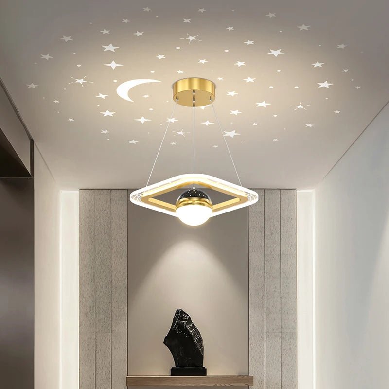 Lampe Enfant Plafonnier LED Acrylique avec Boules de Verre et Projection d'Étoiles - Luminous Place