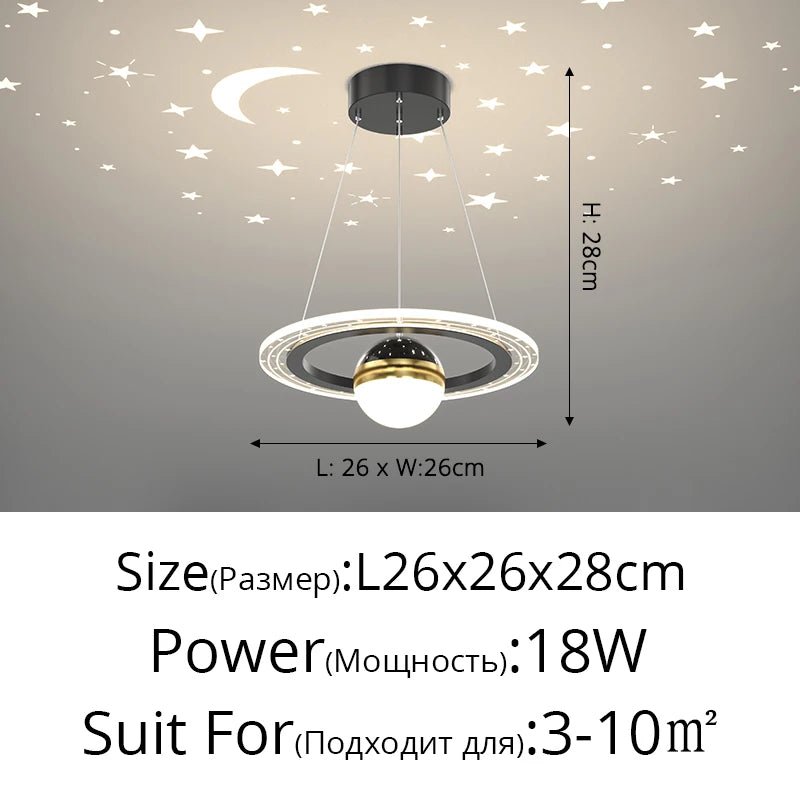 Lampe Enfant Plafonnier LED Acrylique avec Boules de Verre et Projection d'Étoiles - Luminous Place