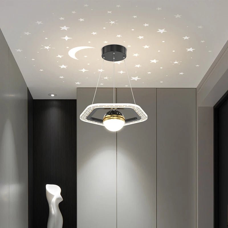 Lampe Enfant Plafonnier LED Acrylique avec Boules de Verre et Projection d'Étoiles - Luminous Place