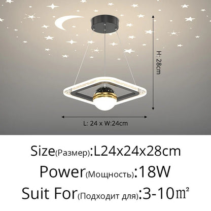Lampe Enfant Plafonnier LED Acrylique avec Boules de Verre et Projection d'Étoiles - Luminous Place