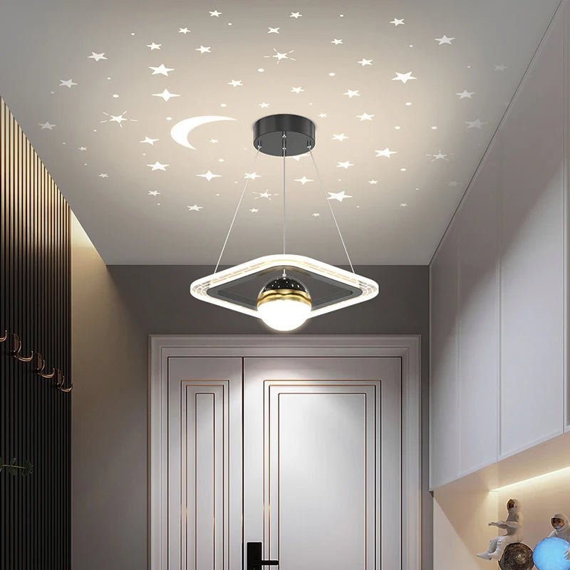 Lampe Enfant Plafonnier LED Acrylique avec Boules de Verre et Projection d'Étoiles - Luminous Place