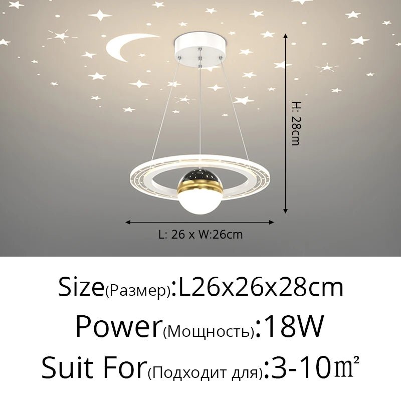 Lampe Enfant Plafonnier LED Acrylique avec Boules de Verre et Projection d'Étoiles - Luminous Place