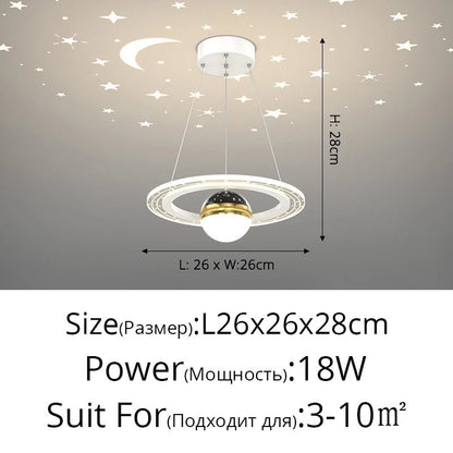 Lampe Enfant Plafonnier LED Acrylique avec Boules de Verre et Projection d'Étoiles - Luminous Place