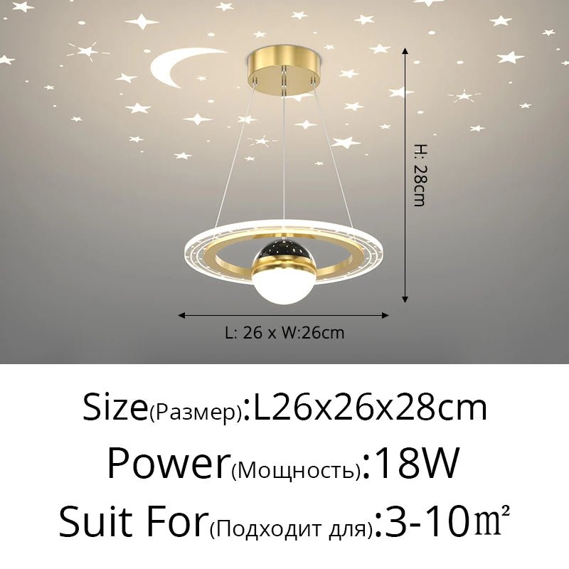 Lampe Enfant Plafonnier LED Acrylique avec Boules de Verre et Projection d'Étoiles - Luminous Place