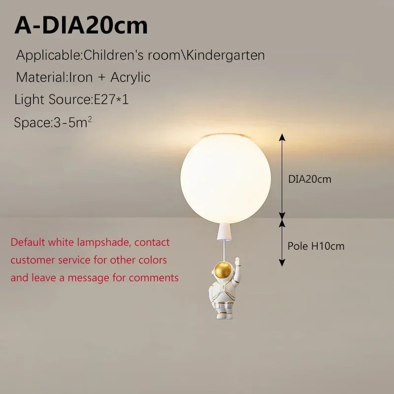 Lampe Enfant Plafonnier LED Ballon Astronome Design Nordique Lumière Chaude - Luminous Place