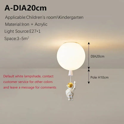 Lampe Enfant Plafonnier LED Ballon Astronome Design Nordique Lumière Chaude - Luminous Place