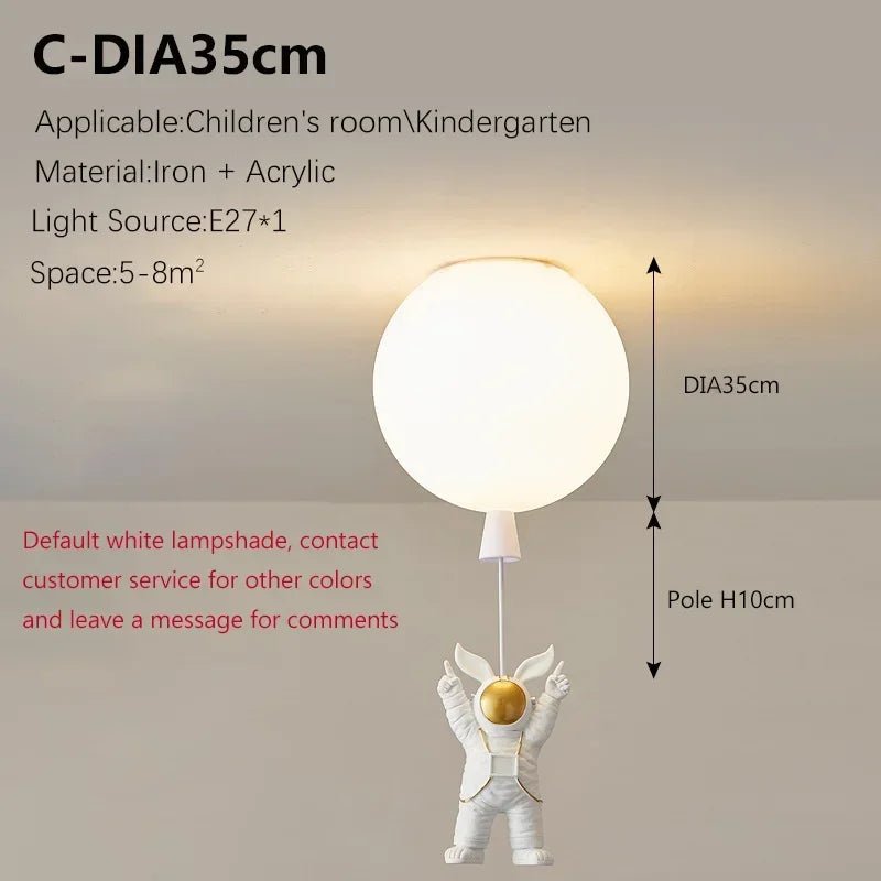 Lampe Enfant Plafonnier LED Ballon Astronome Design Nordique Lumière Chaude - Luminous Place