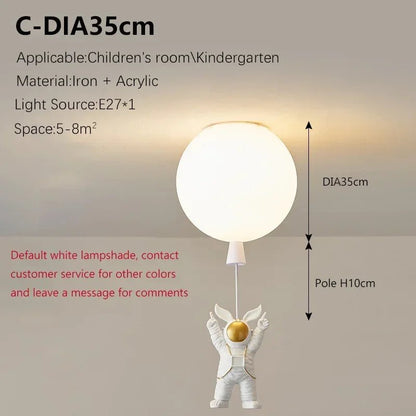 Lampe Enfant Plafonnier LED Ballon Astronome Design Nordique Lumière Chaude - Luminous Place