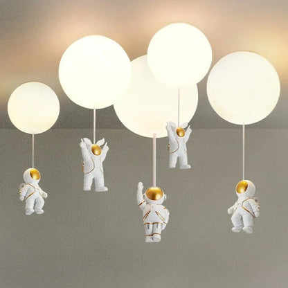 Lampe Enfant Plafonnier LED Ballon Astronome Design Nordique Lumière Chaude - Luminous Place