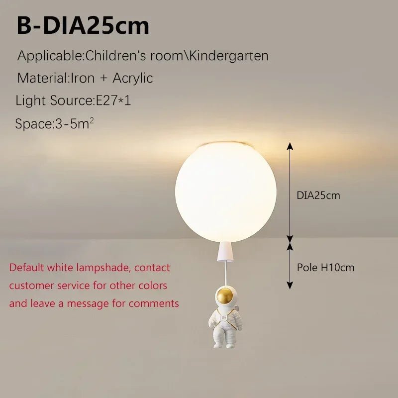 Lampe Enfant Plafonnier LED Ballon Astronome Design Nordique Lumière Chaude - Luminous Place