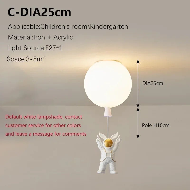 Lampe Enfant Plafonnier LED Ballon Astronome Design Nordique Lumière Chaude - Luminous Place