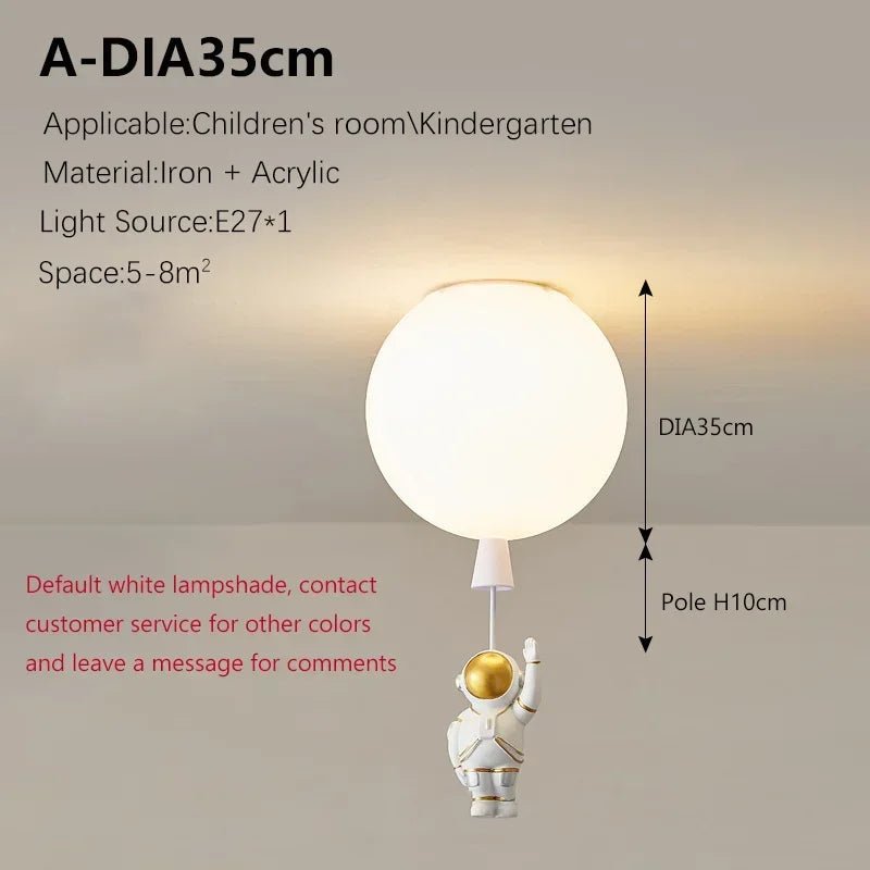 Lampe Enfant Plafonnier LED Ballon Astronome Design Nordique Lumière Chaude - Luminous Place