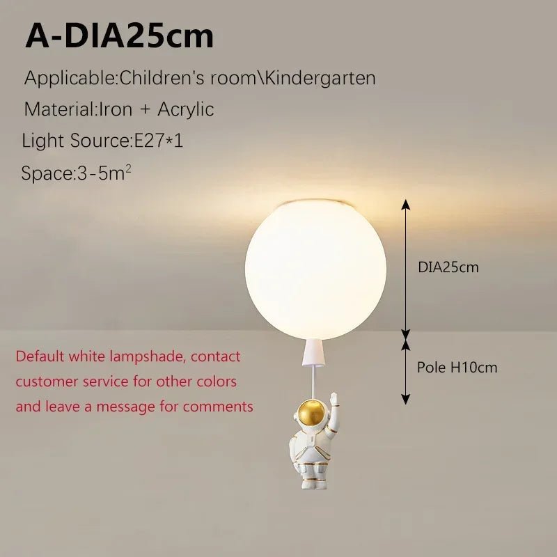 Lampe Enfant Plafonnier LED Ballon Astronome Design Nordique Lumière Chaude - Luminous Place