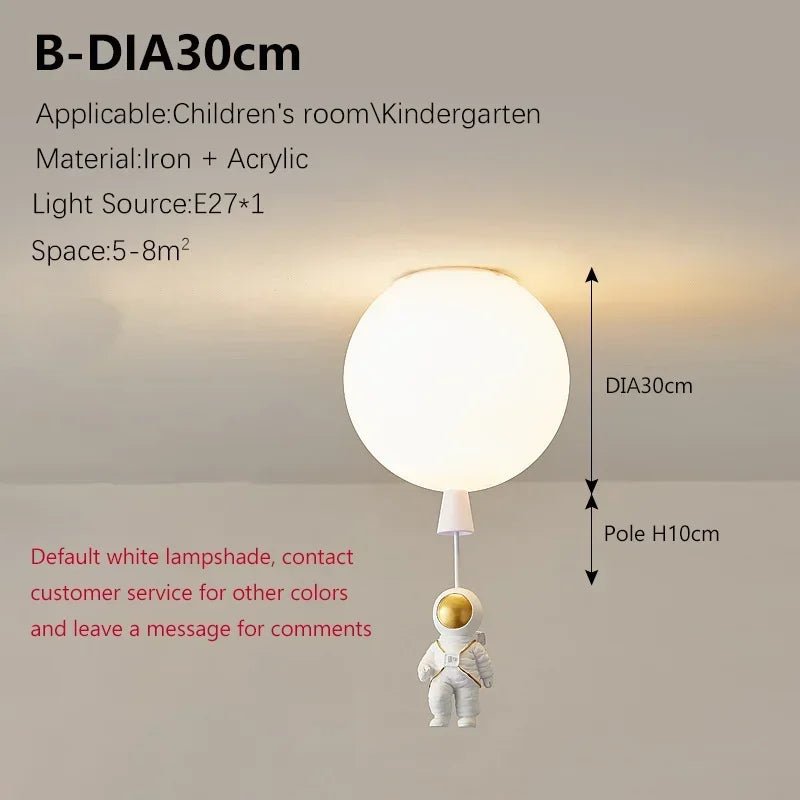 Lampe Enfant Plafonnier LED Ballon Astronome Design Nordique Lumière Chaude - Luminous Place