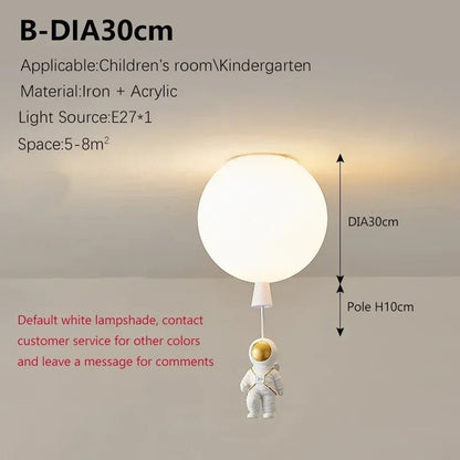 Lampe Enfant Plafonnier LED Ballon Astronome Design Nordique Lumière Chaude - Luminous Place