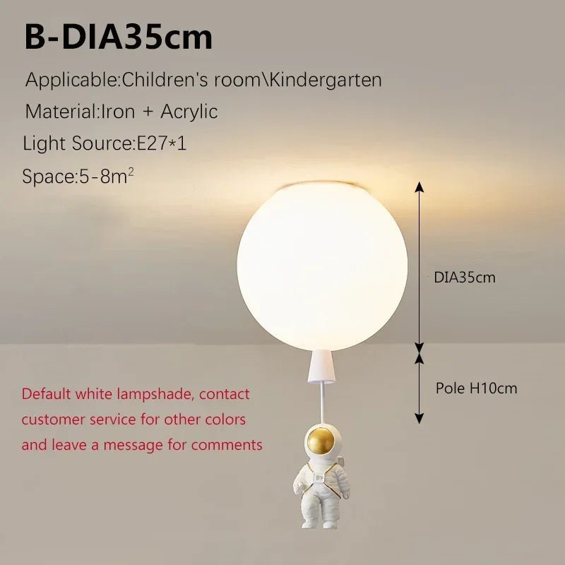 Lampe Enfant Plafonnier LED Ballon Astronome Design Nordique Lumière Chaude - Luminous Place