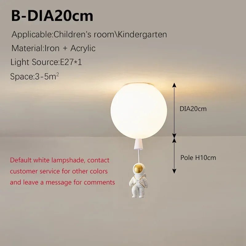 Lampe Enfant Plafonnier LED Ballon Astronome Design Nordique Lumière Chaude - Luminous Place