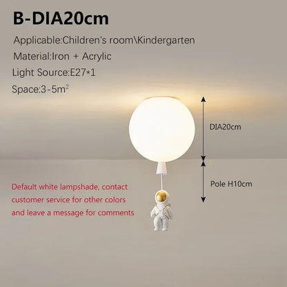 Lampe Enfant Plafonnier LED Ballon Astronome Design Nordique Lumière Chaude - Luminous Place