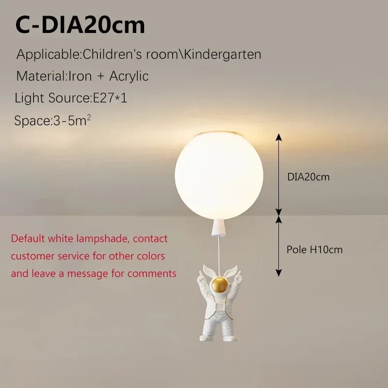 Lampe Enfant Plafonnier LED Ballon Astronome Design Nordique Lumière Chaude - Luminous Place