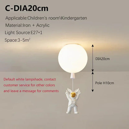 Lampe Enfant Plafonnier LED Ballon Astronome Design Nordique Lumière Chaude - Luminous Place