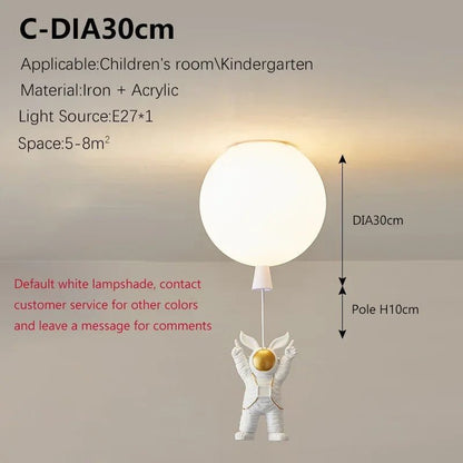 Lampe Enfant Plafonnier LED Ballon Astronome Design Nordique Lumière Chaude - Luminous Place