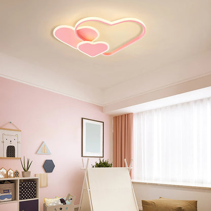 Lampe Enfant Plafonnier LED Coeur Rose 36W, Ambiance Chaleureuse - Luminous Place
