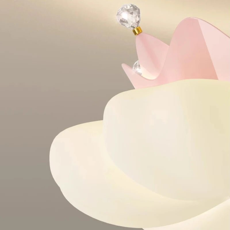 Lampe Enfant Plafonnier LED Couronne Pétale Blanc Rose Lumière Chaude - Luminous Place