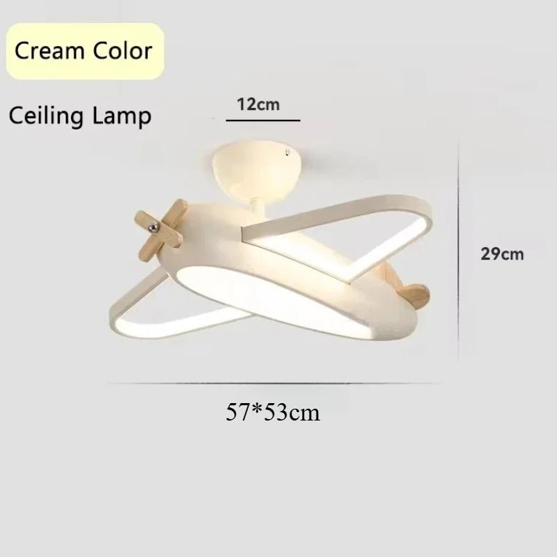 Lampe Enfant Plafonnier LED Design Avion Nordique en Fer et Acrylique, Luminaire Intérieur pour Chambre Enfant - Luminous Place
