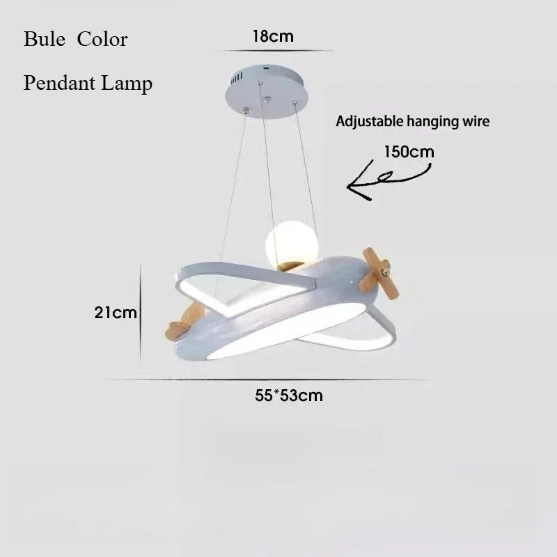 Lampe Enfant Plafonnier LED Design Avion Nordique en Fer et Acrylique, Luminaire Intérieur pour Chambre Enfant - Luminous Place