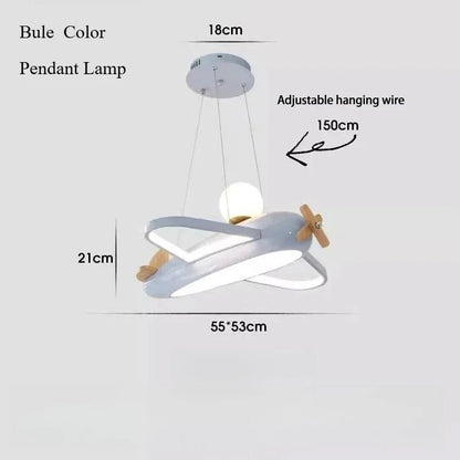 Lampe Enfant Plafonnier LED Design Avion Nordique en Fer et Acrylique, Luminaire Intérieur pour Chambre Enfant - Luminous Place
