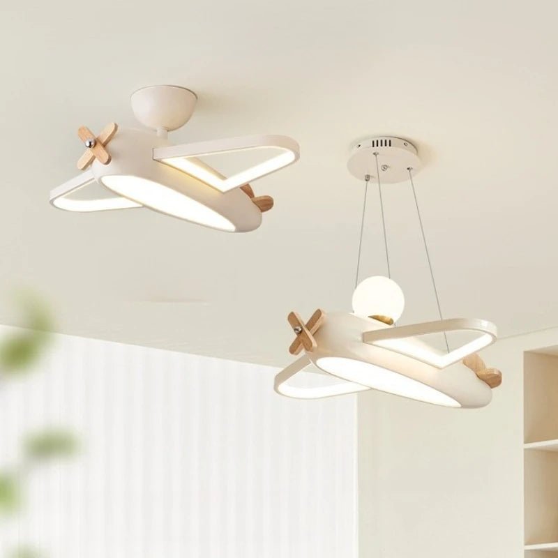 Lampe Enfant Plafonnier LED Design Avion Nordique en Fer et Acrylique, Luminaire Intérieur pour Chambre Enfant - Luminous Place