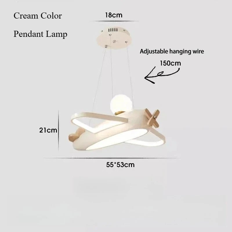 Lampe Enfant Plafonnier LED Design Avion Nordique en Fer et Acrylique, Luminaire Intérieur pour Chambre Enfant - Luminous Place