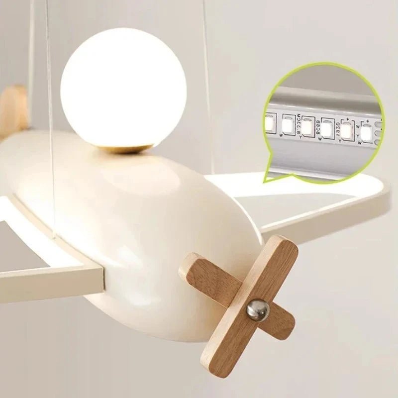 Lampe Enfant Plafonnier LED Design Avion Nordique en Fer et Acrylique, Luminaire Intérieur pour Chambre Enfant - Luminous Place