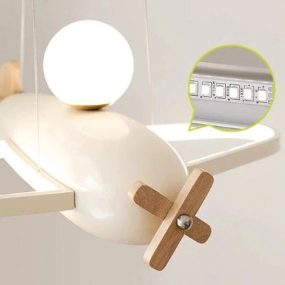 Lampe Enfant Plafonnier LED Design Avion Nordique en Fer et Acrylique, Luminaire Intérieur pour Chambre Enfant - Luminous Place