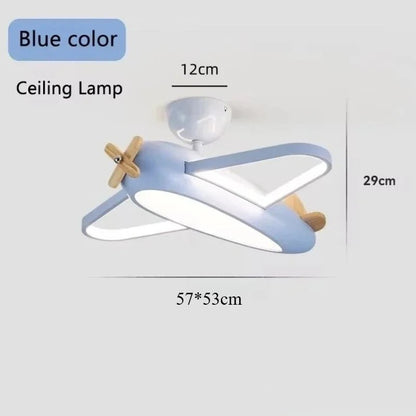 Lampe Enfant Plafonnier LED Design Avion Nordique en Fer et Acrylique, Luminaire Intérieur pour Chambre Enfant - Luminous Place