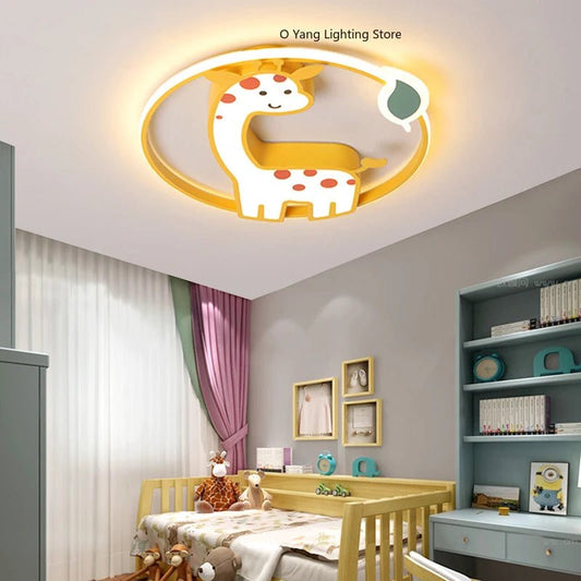 Lampe Enfant Plafonnier LED Design Girafe Dimmable pour Chambre Bébé - Luminous Place